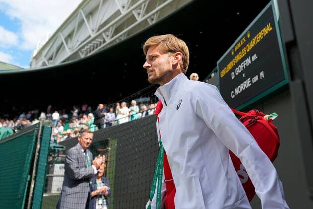 Mandatory Credit: Photo by Dave Shopland Shutterstock (13012866bv) David Goffin walks on out for his quarter final match Wimbledon Tennis Championships, Day 9, The All England Lawn Tennis and Croquet Club, London, UK - 05 Jul 2022 Wimbledon Tennis Championships, Day 9, The All England Lawn Tennis and Croquet Club, London, UK - 05 Jul 2022  Copyright: xDavexShopland Shutterstockx 13012866bv