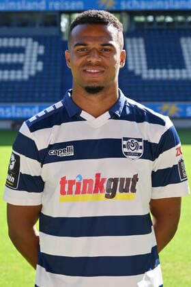 Marvin Ajani MSV Duisburg 3 league, portrait date 2022 2023 Duisburg Schauinsland Reisen Arena North Rhine Westphalia Germany Team2