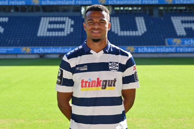 Marvin Ajani MSV Duisburg 3 league, portrait date 2022 2023 Duisburg Schauinsland Reisen Arena North Rhine Westphalia Germany Team2