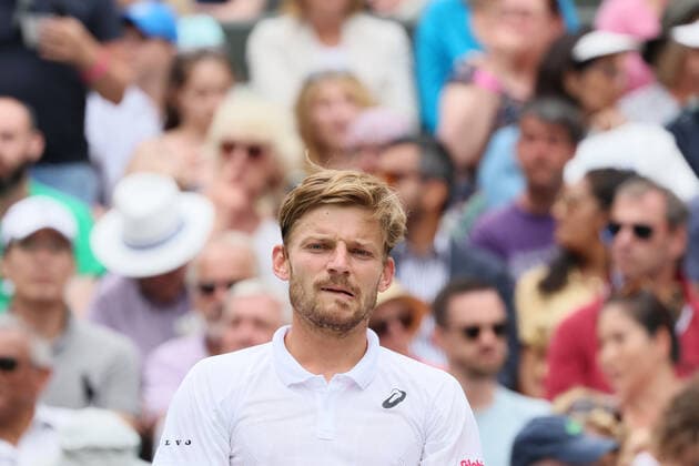 Belgian David Goffin pictured during a tennis match against UK Norrie in the 1 8 finals of the men s singles tournament at the 2022 Wimbledon grand slam tennis tournament at the All England Tennis Club, in south-west London, Britain, Tuesday 05 July 2022. BENOITxDOPPAGNE  x37035794x