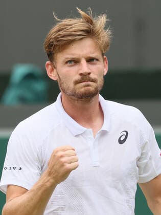 Belgian David Goffin reacts during a tennis match against UK Norrie in the 1 8 finals of the men s singles tournament at the 2022 Wimbledon grand slam tennis tournament at the All England Tennis Club, in south-west London, Britain, Tuesday 05 July 2022. BENOITxDOPPAGNE  x37036331x