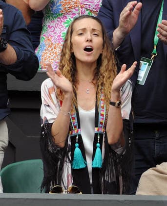 Tennis Championships - Week One - Day Eight - All England Lawn Tennis Club, Wimbledon - Tuesday 5th July 2022 Mens Singles Novak Djokovic v Jannik Sinner (ITA) Novak Djokovic wife Jelena shouts from the players box 