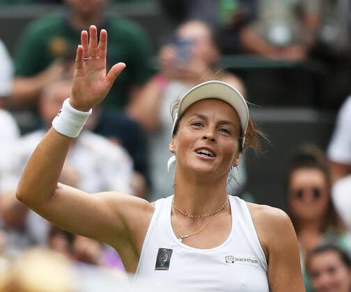 TENNIS - Wimbledon 2022 LONDON,ENGLAND,05.JUL.22 - TENNIS - WTA, Tennis Damen Tour, Wimbledon, Grand Slam. Image shows the rejoicing of Tatjana Maria (GER).  GEPAxpictures xAlanxGrieves