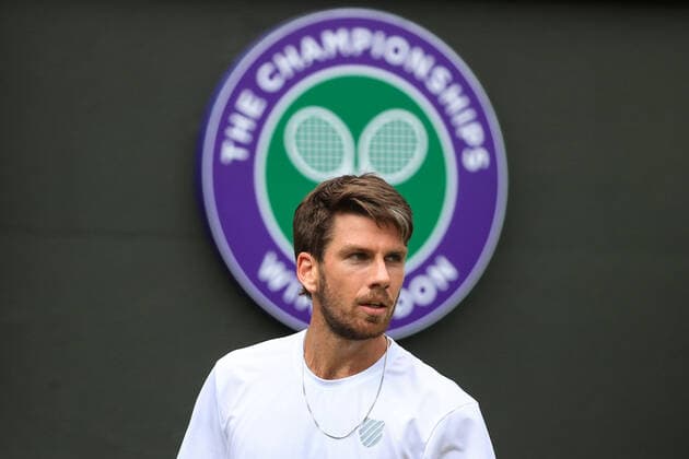 Tennis Wimbledon Tag 9 5. Juli 2022 Tennis Wimbledon Tag 9 Cameron Norrie GBR während seines Gentlemen s Singles Viertelfinalspiels gegen David Goffin BEL Foto Simon Stacpoole Offside London UK  Copyright: xSimonxStacpoolexOffside