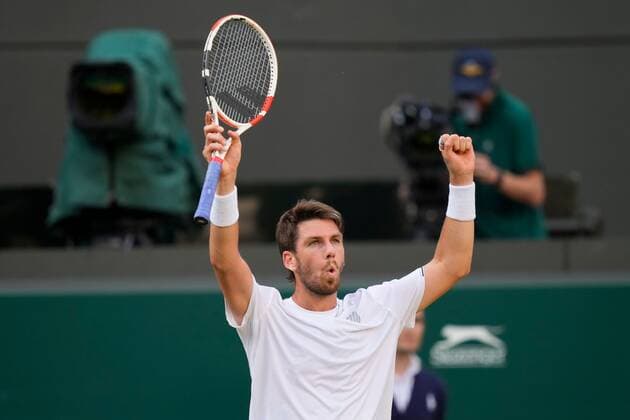 Mandatory Credit: Photo by Dave Shopland Shutterstock (13012866cj) Cameron Norrie celebrates winning his quarter final match Wimbledon Tennis Championships, Day 9, The All England Lawn Tennis and Croquet Club, London, UK - 05 Jul 2022 Wimbledon Tennis Championships, Day 9, The All England Lawn Tennis and Croquet Club, London, UK - 05 Jul 2022  Copyright: xDavexShopland Shutterstockx 13012866cj