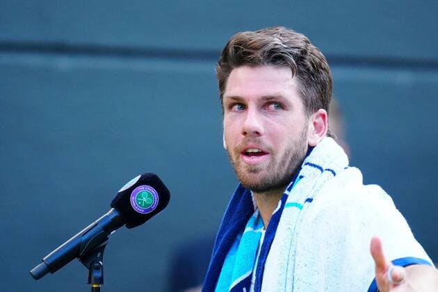 Mandatory Credit: Photo by Javier Garcia Shutterstock (13012869fr) Cameron Norrie is interviewed after winning his quarter final match Wimbledon Tennis Championships, Day 9, The All England Lawn Tennis and Croquet Club, London, UK - 05 Jul 2022 Wimbledon Tennis Championships, Day 9, The All England Lawn Tennis and Croquet Club, London, UK - 05 Jul 2022  Copyright: xJavierxGarcia Shutterstockx 13012869fr