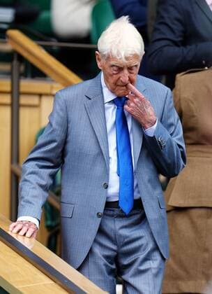 Mandatory Credit: Photo by Javier Garcia Shutterstock (13018042j) Michael Parkinson in the Royal Box on Centre Court Wimbledon Tennis Championships, Day 10, The All England Lawn Tennis and Croquet Club, London, UK - 06 Jul 2022 Wimbledon Tennis Championships, Day 10, The All England Lawn Tennis and Croquet Club, London, UK - 06 Jul 2022  Copyright: xJavierxGarcia Shutterstockx 13018042j