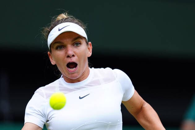 Mandatory Credit: Photo by Javier Garcia Shutterstock (13018042ag) Simona Halep during her quarter-final match Wimbledon Tennis Championships, Day 10, The All England Lawn Tennis and Croquet Club, London, UK - 06 Jul 2022 Wimbledon Tennis Championships, Day 10, The All England Lawn Tennis and Croquet Club, London, UK - 06 Jul 2022  Copyright: xJavierxGarcia Shutterstockx 13018042ag