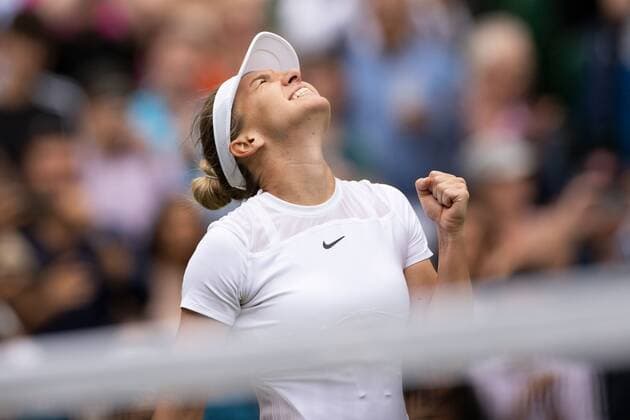 Sport Bilder des Tages Mandatory Credit: Photo by Ella Ling Shutterstock (13018040z) Simona Halep celebrates winning her quarter final match Wimbledon Tennis Championships, Day 10, The All England Lawn Tennis and Croquet Club, London, UK - 06 Jul 2022 Wimbledon Tennis Championships, Day 10, The All England Lawn Tennis and Croquet Club, London, UK - 06 Jul 2022  Copyright: xEllaxLing Shutterstockx 13018040z