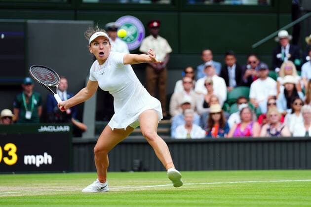 Mandatory Credit: Photo by Javier Garcia Shutterstock (13018042dn) Simona Halep during her quarter-final match Wimbledon Tennis Championships, Day 10, The All England Lawn Tennis and Croquet Club, London, UK - 06 Jul 2022 Wimbledon Tennis Championships, Day 10, The All England Lawn Tennis and Croquet Club, London, UK - 06 Jul 2022  Copyright: xJavierxGarcia Shutterstockx 13018042dn