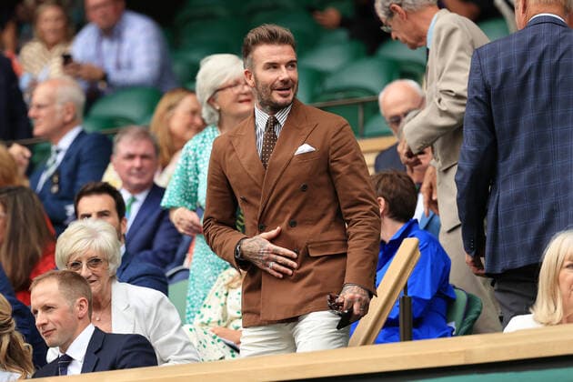 Tennis Wimbledon Tag 10 6. Juli 2022 Tennis Wimbledon Tag 10 David Beckham kommt in der Royal Box auf dem Centre Court an Foto Simon Stacpoole Abseits London UK  Copyright: xSimonxStacpoolexOffside