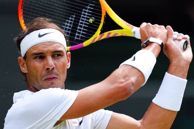 Mandatory Credit: Photo by Javier Garcia Shutterstock (13018042eo) Rafael Nadal during his quarter-final match Wimbledon Tennis Championships, Day 10, The All England Lawn Tennis and Croquet Club, London, UK - 06 Jul 2022 Wimbledon Tennis Championships, Day 10, The All England Lawn Tennis and Croquet Club, London, UK - 06 Jul 2022  Copyright: xJavierxGarcia Shutterstockx 13018042eo