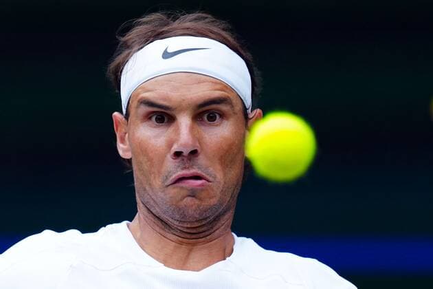 Mandatory Credit: Photo by Javier Garcia Shutterstock (13018042ev) Rafael Nadal during his quarter-final match Wimbledon Tennis Championships, Day 10, The All England Lawn Tennis and Croquet Club, London, UK - 06 Jul 2022 Wimbledon Tennis Championships, Day 10, The All England Lawn Tennis and Croquet Club, London, UK - 06 Jul 2022  Copyright: xJavierxGarcia Shutterstockx 13018042ev