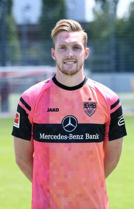 FUSSBALL 1 BUNDESLIGA SAISON 2022 2023 05 07 2022 photo opportunity at VfB Stuttgart on the training ground goalkeeper Florian Mueller