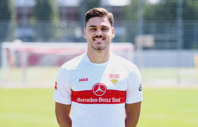 FOOTBALL 1 FEDERAL LEAGUE SEASON 2022 2023 05 07 2022 Photo session at VfB Stuttgart training ground Konstantinos Mavropanos