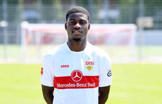 FUSSBALL 1 BUNDESLIGA SAISON 2022 2023 05 07 2022 Photo opportunity at VfB Stuttgart on the training ground Clinton Mola