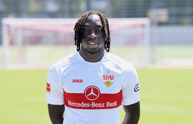 FUSSBALL 1 BUNDESLIGA SAISON 2022 2023 05 07 2022 Photo session at VfB Stuttgart training ground Tanguy Coulibaly