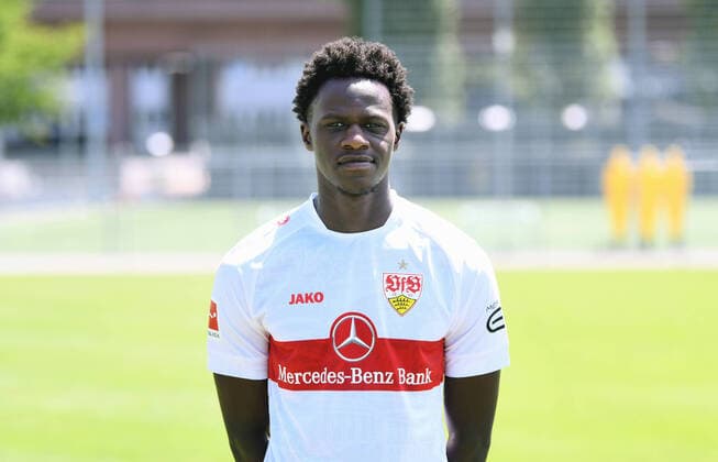 FOOTBALL 1 BUNDESLIGA SEASON 2022 2023 05 07 2022 Photo session at VfB Stuttgart training ground Naouirou Ahamada