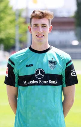 FUSSBALL 1 BUNDESLIGA SAISON 2022 2023 05 07 2022 photo opportunity at VfB Stuttgart on the training ground goalkeeper Florian Schock