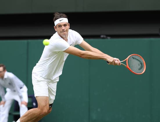 TENNIS - Wimbledon 2022 LONDON,ENGLAND,06.JUL.22 - TENNIS - ATP, Tennis Herren World Tour, Wimbledon, Grand Slam. Image shows Taylor Fritz (USA).  GEPAxpictures xAlanxGrieves