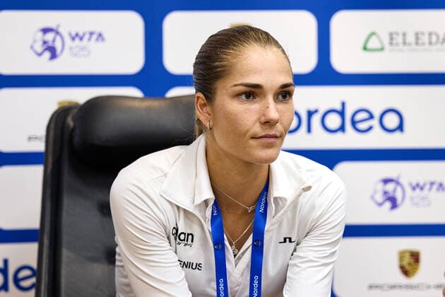 BÅSTAD 20220706 Mirjam Björklund, Sverige intervjuas under tennisturneringen Nordea Open i Bastad. BÅSTAD SVERIGE Tennis x11830x  Copyright: xAndersxBjurö TTx NORDEA OPEN 2022