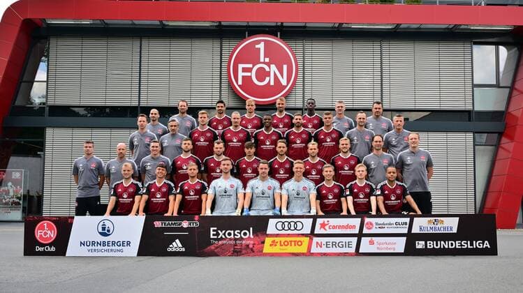 06 07 2022 1 FC Nürnberg FCN Club Season 2022 2023 Photo appointment Team Squad Team photo Team photo Team photo Total Presentation Presentation Press appointment first row from left Johannes Geis 5, 1 FC Nürnberg FCN Taylan Duman 8, 1 FC Nürnberg FCN Fabian Nürnberger Nuernberger 15, 1 FC Nürnberg FCN Carl Klaus 1, 1 FC Nürnberg FCN Christian Mathenia 26, 1 FC Nürnberg FCN Jan Reichert 31, 1 FC Nürnberg FCN Lino Tempelmann 6, 1 FC Nuremberg FCN Mats Möller Moeller Daehli 10, 1 FC Nuremberg FCN Jan Gyamerah 28, 1 FC Nuremberg FCN second row from left Robert Klauß Klauss coach head coach 1 FC Nuremberg FCN Frank Steinmetz co coach 1 FC Nuremberg FCN Tobias Schweinsteiger co coach 1 FC Nuremberg FCN Eric Shuranov 11, 1 FC Nürnberg FCN Manuel Wintzheimer 18, 1 FC Nürnberg FCN Jens Castrop 17, 1 FC Nürnberg FCN Lukas Schleimer 36, 1 FC Nürnberg FCN Pascal Köpke Koepke 20, 1 FC Nürnberg FCN Tim Handwerker 29, 1 FC Nürnberg FCN Dr Markus Geßlein Team doctor 1 FC Nürnberg FCN Prof Dr Werner Krutsch Team doctor 1 FC Nürnberg FCN third row from left Dennis Neudahm Goalkeeper coach 1 FC Nürnberg FCN Maurizio Zoccola Video analysis analyst 1 FC Nürnberg FCN Christoph Daf