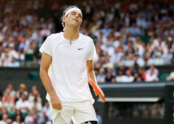 Taylor Fritz reacts angry,anger,disappointed,disappointment,emotion Copyright: xJuergenxHasenkopfx