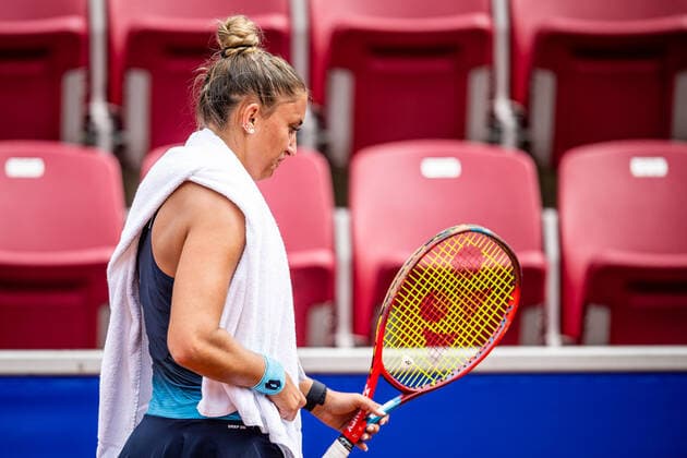 220707 Panna Udvardy, Hungary, depresses during day 4 of the WTA Nordea Open on July 7, 2022 in Bastad,  Copyright: CHRISTOFFERxBORGxMATTISSON BB220707CB004