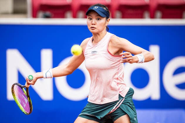 220707 Su Jeong Jang, Korea, during day 4 of the WTA Nordea Open on July 7, 2022 in Bastad,  Copyright: CHRISTOFFERxBORGxMATTISSON BB220707CB005