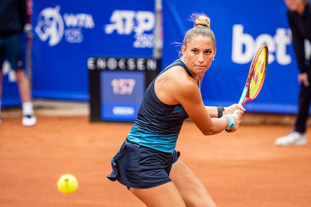 220707 Panna Udvardy, Ungern, under dag 4 av WTA Nordea Open den July 7, 2022 in Bastad,  Copyright: CHRISTOFFERxBORGxMATTISSON BB220707CB011