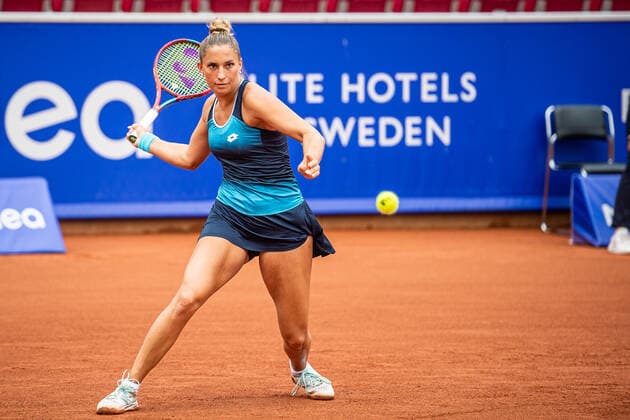 220707 Panna Udvardy, Ungern, under dag 4 av WTA Nordea Open den July 7, 2022 in Bastad,  Copyright: CHRISTOFFERxBORGxMATTISSON BB220707CB012