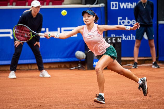 220707 Su Jeong Jang, Korea, during day 4 of the WTA Nordea Open on July 7, 2022 in Bastad,  Copyright: CHRISTOFFERxBORGxMATTISSON BB220707CB013