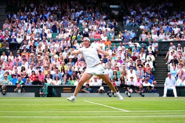Mandatory Credit: Photo by Javier Garcia Shutterstock (13018047s) Ons Jabeur during her semi final match Wimbledon Tennis Championships, Day 11, The All England Lawn Tennis and Croquet Club, London, UK - 07 Jul 2022 Wimbledon Tennis Championships, Day 11, The All England Lawn Tennis and Croquet Club, London, UK - 07 Jul 2022  Copyright: xJavierxGarcia Shutterstockx 13018047s
