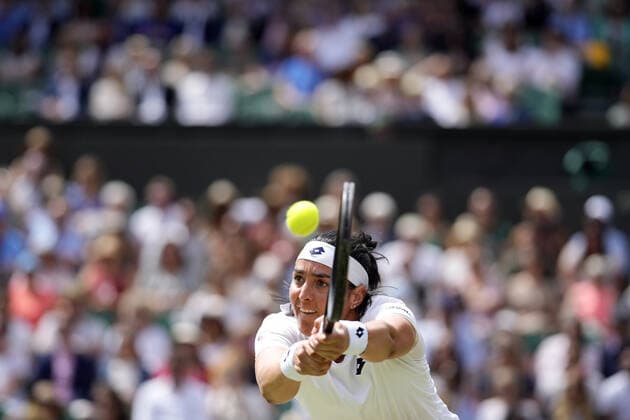 Mandatory Credit: Photo by Dave Shopland Shutterstock (13018044m) Ons Jabeur during her semi final match Wimbledon Tennis Championships, Day 11, The All England Lawn Tennis and Croquet Club, London, UK - 07 Jul 2022 Wimbledon Tennis Championships, Day 11, The All England Lawn Tennis and Croquet Club, London, UK - 07 Jul 2022  Copyright: xDavexShopland Shutterstockx 13018044m