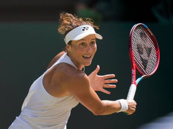Mandatory Credit: Photo by Dave Shopland Shutterstock (13018044ah) Tatjana Maria during her semi final match Wimbledon Tennis Championships, Day 11, The All England Lawn Tennis and Croquet Club, London, UK - 07 Jul 2022 Wimbledon Tennis Championships, Day 11, The All England Lawn Tennis and Croquet Club, London, UK - 07 Jul 2022  Copyright: xDavexShopland Shutterstockx 13018044ah
