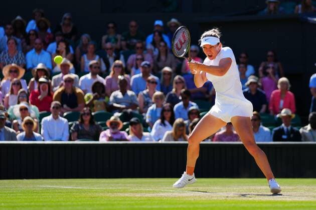 Mandatory Credit: Photo by Javier Garcia Shutterstock (13018047bx) Simona Halep during her semi final match Wimbledon Tennis Championships, Day 11, The All England Lawn Tennis and Croquet Club, London, UK - 07 Jul 2022 Wimbledon Tennis Championships, Day 11, The All England Lawn Tennis and Croquet Club, London, UK - 07 Jul 2022  Copyright: xJavierxGarcia Shutterstockx 13018047bx