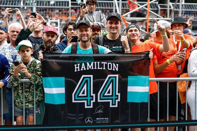 Fans of 44 Lewis Hamilton GBR, Mercedes AMG Petronas F1 Team , F1 Grand Prix of Austria at Red Bull Ring on July 7, 2022 in Spielberg, Austria Photo by HOCH ZWEI Spielberg Austria