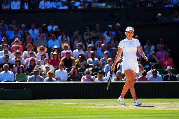 Mandatory Credit: Photo by Javier Garcia Shutterstock (13018047ca) Simona Halep during her semi final match Wimbledon Tennis Championships, Day 11, The All England Lawn Tennis and Croquet Club, London, UK - 07 Jul 2022 Wimbledon Tennis Championships, Day 11, The All England Lawn Tennis and Croquet Club, London, UK - 07 Jul 2022  Copyright: xJavierxGarcia Shutterstockx 13018047ca