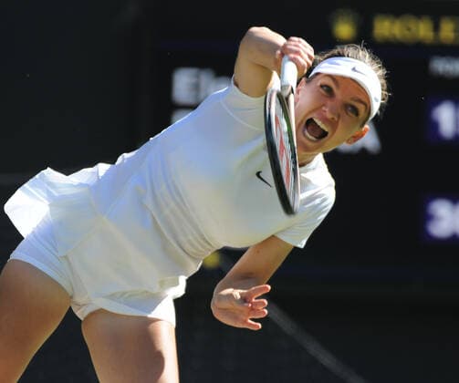 Tennis Championships - Week One - Day Eleven - All England Lawn Tennis Club, Wimbledon - Thursday 7th July 2022 Mens Ladies Singles semi final. Elena Rybakina (KAZ) v Simona Halep (ROU) Simona Halep (ROU) 