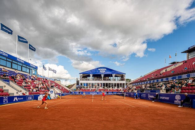 220707 Interior of center court during day 4 of the WTA Nordea Open on July 7, 2022 in Bastad,  Copyright: CHRISTOFFERxBORGxMATTISSON BB220707CB102