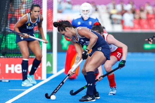 July 7, 2022, TERRASSA, BARCELONA, SPAIN: Maria Granatto of Argentina in action during the FIH Hockey Women s World Cup 2022, Pool C, hockey match played between Argentina v Canada at Estadi Olimpic on July 06, 2022, in Terrassa, Barcelona, Spain. TERRASSA SPAIN - ZUMAa181 20220707_zaa_a181_024 Copyright: xIrinaxR.xHx
