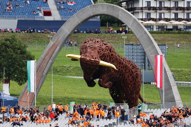 Red Bull Ring During F1 Austrian Grand Prix View of the Red Bull sculpture on the circuit before practice and qualifying sessions for the Formula 1 Austrian Grand Prix at Red Bull Ring in Spielberg, Austria on July 8, 2022. Spielberg Austria  Copyright: xJakubxPorzyckix originalFilename:porzycki-redbullr220708_nphBn.jpg