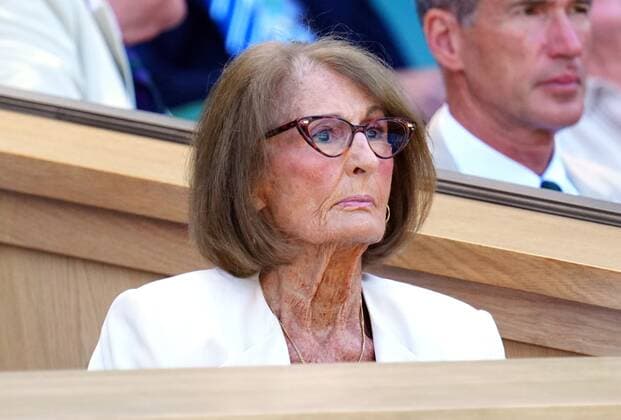 Mandatory Credit: Photo by Javier Garcia Shutterstock (13018051ad) Annabel Goldsmith in the Royal Box on Centre Court Wimbledon Tennis Championships, Day 12, The All England Lawn Tennis and Croquet Club, London, UK - 08 Jul 2022 Wimbledon Tennis Championships, Day 12, The All England Lawn Tennis and Croquet Club, London, UK - 08 Jul 2022  Copyright: xJavierxGarcia Shutterstockx 13018051ad