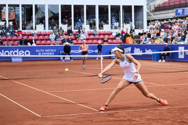 BÅSTAD 20220708 Rebeka Masarova, Spanien i semifinalen under tennisturneringen Nordea Open i Bastad. BÅSTAD SVERIGE Tennis x11830x  Copyright: xAndersxBjurö TTx NORDEA OPEN 2022