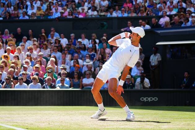 Mandatory Credit: Photo by Javier Garcia Shutterstock (13018051ez) Novak Djokovic during his semi-final match Wimbledon Tennis Championships, Day 12, The All England Lawn Tennis and Croquet Club, London, UK - 08 Jul 2022 Wimbledon Tennis Championships, Day 12, The All England Lawn Tennis and Croquet Club, London, UK - 08 Jul 2022  Copyright: xJavierxGarcia Shutterstockx 13018051ez