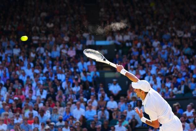 Mandatory Credit: Photo by Javier Garcia Shutterstock (13018051fo) Novak Djokovic during his semi-final match Wimbledon Tennis Championships, Day 12, The All England Lawn Tennis and Croquet Club, London, UK - 08 Jul 2022 Wimbledon Tennis Championships, Day 12, The All England Lawn Tennis and Croquet Club, London, UK - 08 Jul 2022  Copyright: xJavierxGarcia Shutterstockx 13018051fo