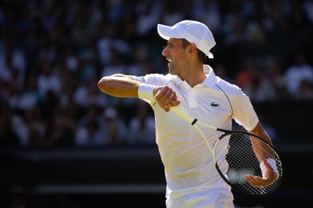 Mandatory Credit: Photo by Ella Ling Shutterstock (13018049s) Novak Djokovic during his semi-final match Wimbledon Tennis Championships, Day 12, The All England Lawn Tennis and Croquet Club, London, UK - 08 Jul 2022 Wimbledon Tennis Championships, Day 12, The All England Lawn Tennis and Croquet Club, London, UK - 08 Jul 2022  Copyright: xEllaxLing Shutterstockx 13018049s