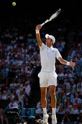 Mandatory Credit: Photo by Ella Ling Shutterstock (13018049ab) Novak Djokovic during his semi-final match Wimbledon Tennis Championships, Day 12, The All England Lawn Tennis and Croquet Club, London, UK - 08 Jul 2022 Wimbledon Tennis Championships, Day 12, The All England Lawn Tennis and Croquet Club, London, UK - 08 Jul 2022  Copyright: xEllaxLing Shutterstockx 13018049ab