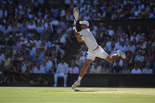 Novak Djokovic (Ser) defeated Cameron Norrie (GB) in the semi finals of Wimbledon TENNIS : Wimbledon 2022 : 08 07 2022 AntoineCouvercelle Panoramic 