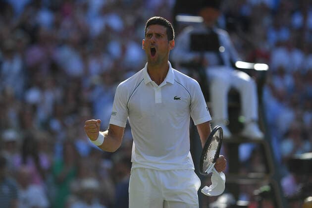 Novak Djokovic (Ser) defeated Cameron Norrie (GB) in the semi finals of Wimbledon TENNIS : Wimbledon 2022 : 08 07 2022 AntoineCouvercelle Panoramic 